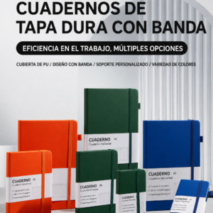 Inicio cuaderno de tapa dura con banda elástica